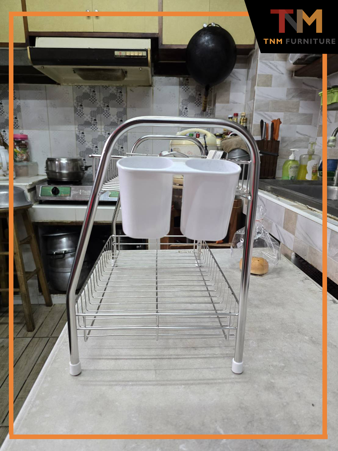 ชั้นแสตนเลส เอนกประสงค์คว่ำจาน 2ชั้น