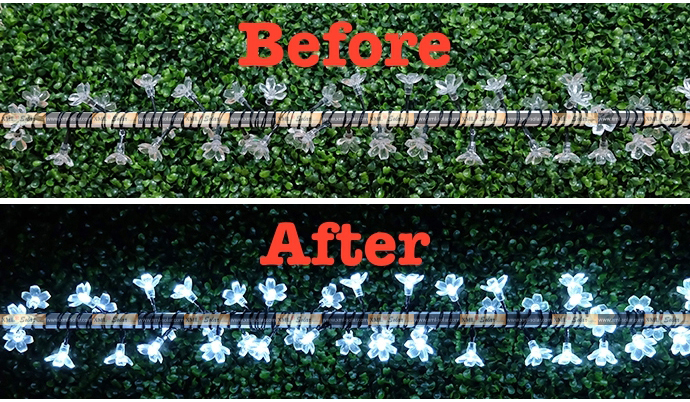 ไฟกระพริบโซล่าเซลล์ รูป ดอกไม้ 50 ดอก (เเสง : ขาว)