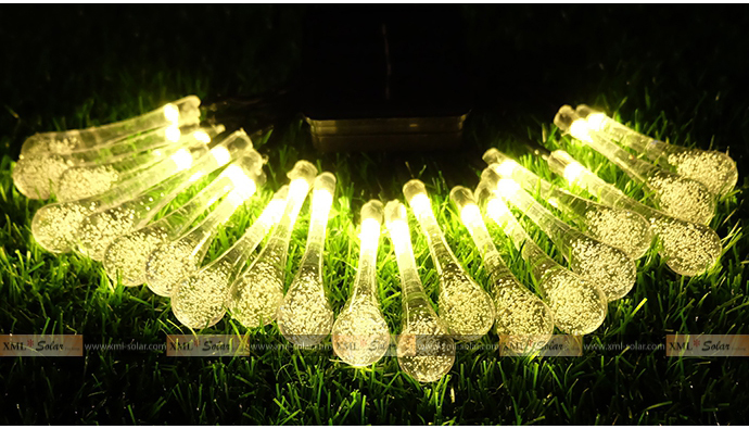 ไฟกระพริบโซล่าเซลล์ รูป หยดน้ำ 30 ชิ้น (เเสง : เหลืองวอมไวท์)