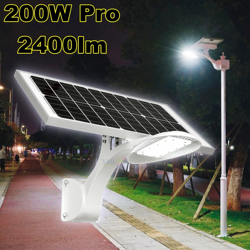 โคมไฟถนนโซล่าเซลล์ รุ่น Modi x XML 200W PRO (2400lm)(แสง : ขาว)
