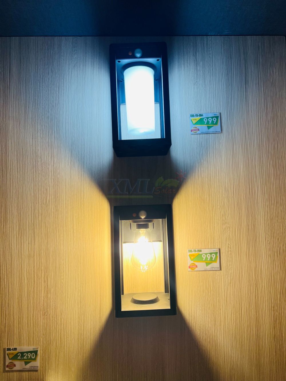 โคมไฟติดผนังโซล่าเซลล์ หลอดไส้ รุ่น TB-283 (แสง : เหลืองวอมไวท์)