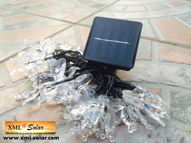 ไฟกระพริบโซล่าเซลล์ รูป ผีเสื้อ 20 ตัว (เเสง : ผสม 4 สี)