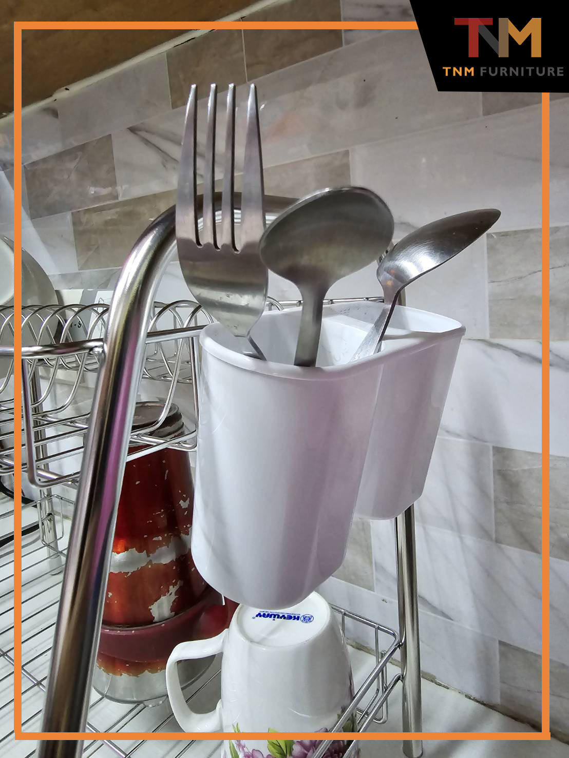 ชั้นแสตนเลส เอนกประสงค์คว่ำจาน 2ชั้น