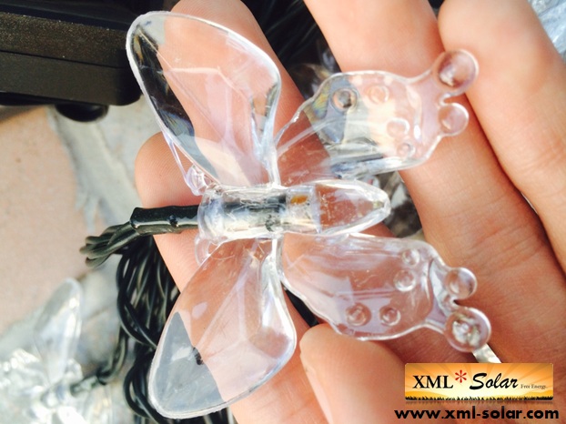 ไฟกระพริบโซล่าเซลล์ รูป ผีเสื้อ 20 ตัว (เเสง : ผสม 4 สี)