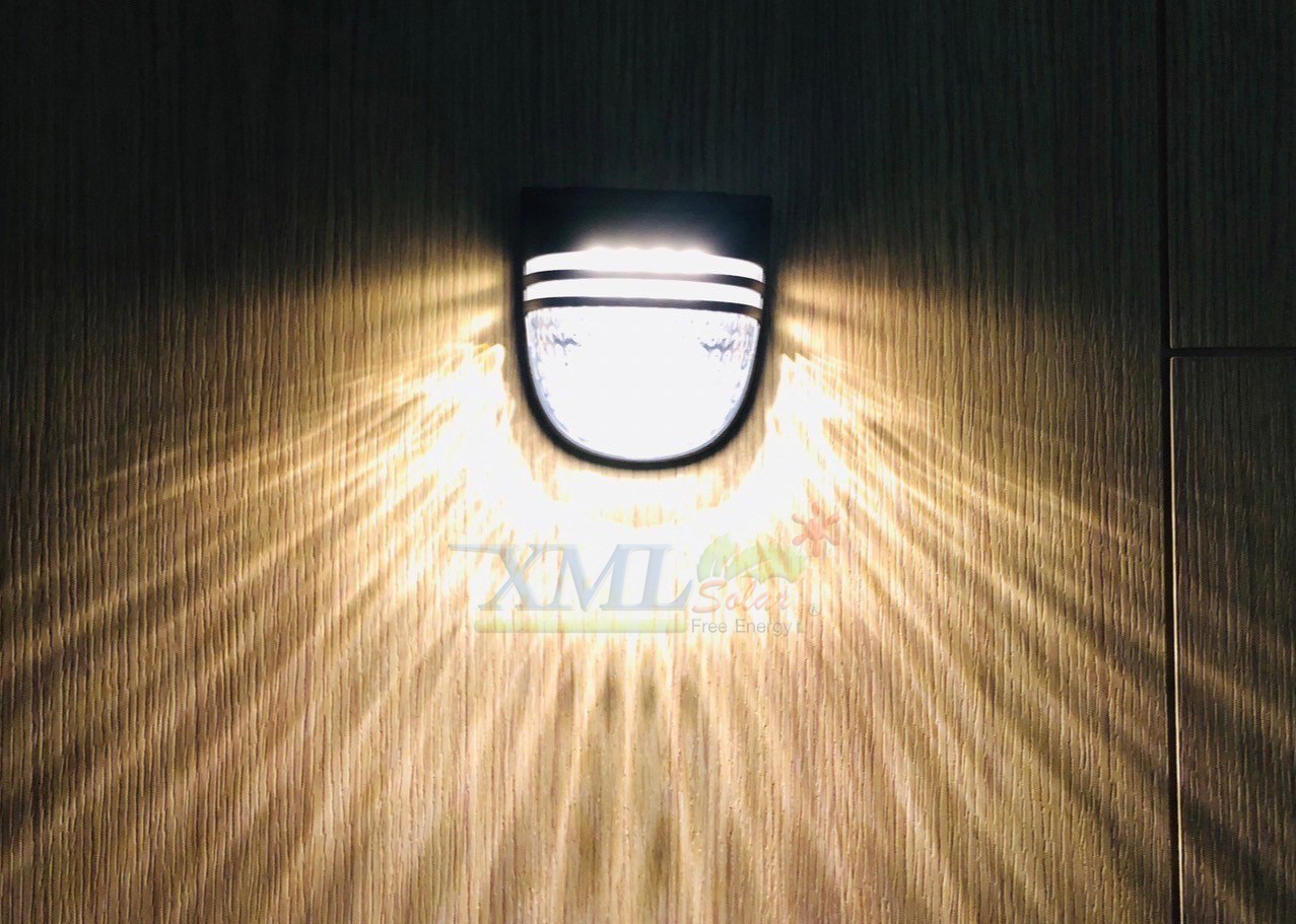 ไฟผนังโซล่าเซลล์ Modern รุ่น กลม (แสง : เหลืองวอมไวท์)