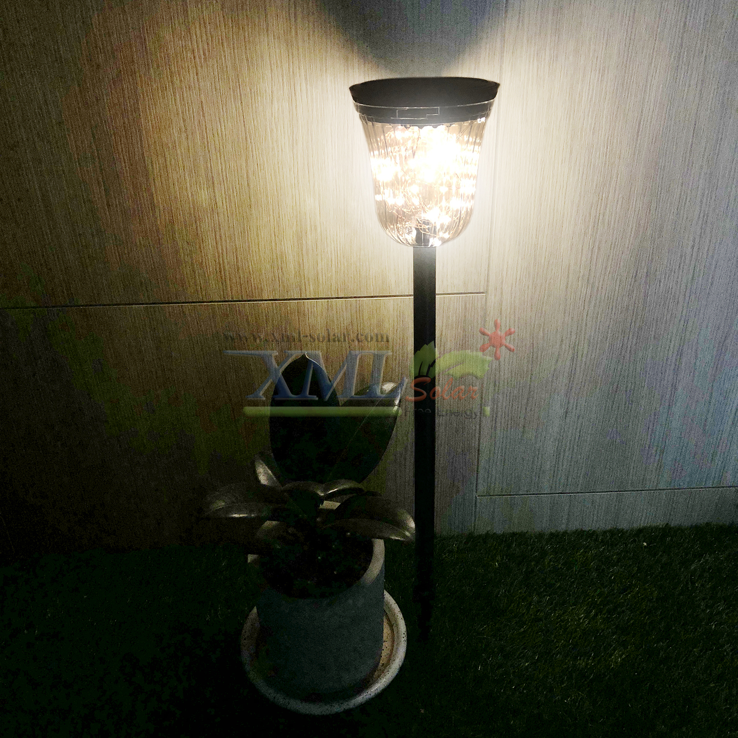 ไฟปักสนามโซล่าเซลล์ รุ่น เม็ดChip 50 LED (เปิดได้ 3 ฟังก์ชั่น) (แสง : เเหลืองวอมไวท์)