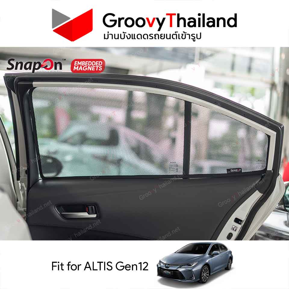 ม่านบังแดดแม่เหล็ก TOYOTA ALTIS Gen12 (SnapOn Em - 4 pcs)