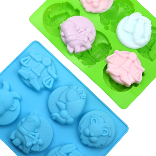 โมล(Mold) แม่พิมพ์ซิลิโคน ทำวุ้น ขนม สบู่ งานdiy รูป 12 ราศี (พิมพ์สีชมพู)