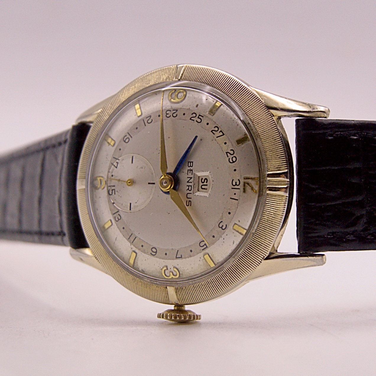 นาฬิกาเก่า BENRUS POINTER DATE ไขลาน