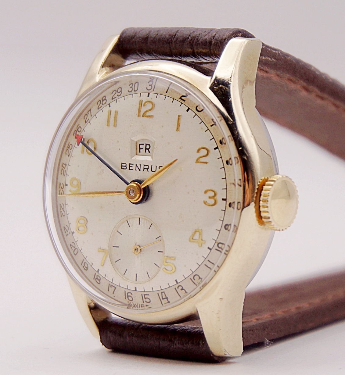 นาฬิกาเก่า BENRUS POINTER DATE ไขลาน