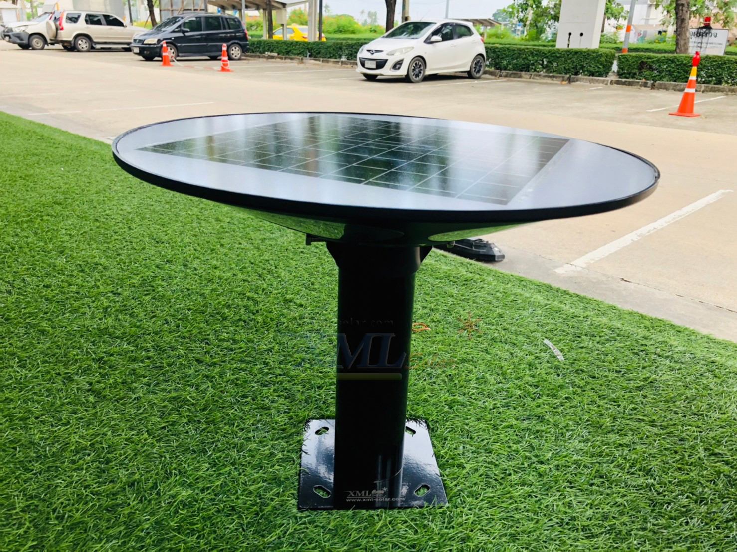 ฐานตั้งกำแพงโคมไฟ สำหรับ UFO ปลายเสา 3 นิ้ว , สูง 30 cm. (เหล็กดำเงา)