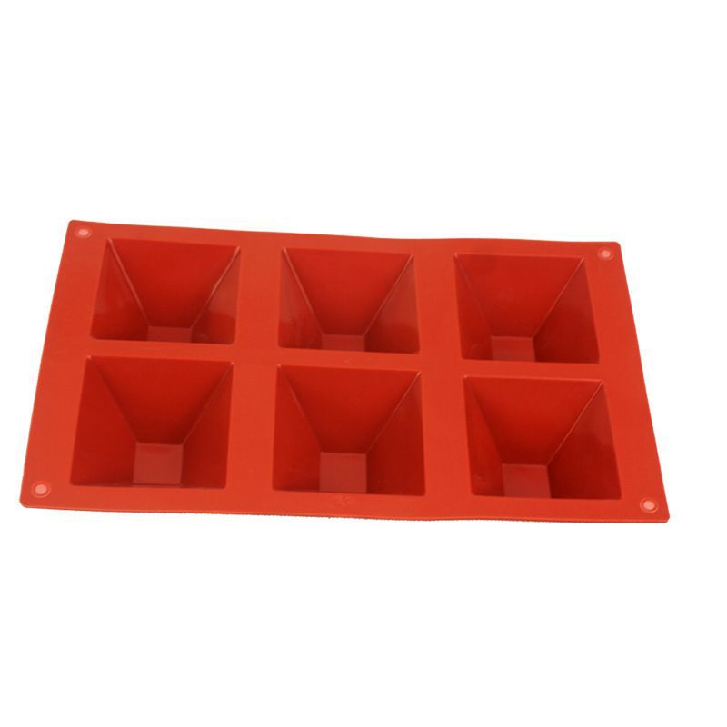 โมล(mold) แม่พิมพ์ซิลิโคน ทำวุ้น ขนม สบู่ งานdiy รูปพีระมิด 6 ช่อง (100 g.)
