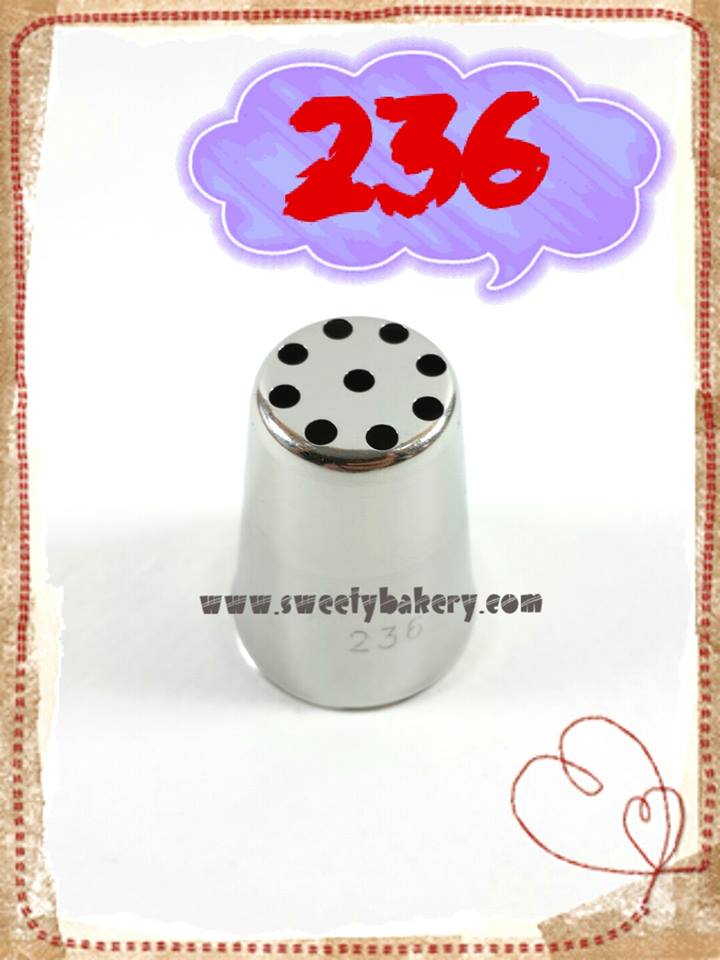 หัวบีบไซส์พิเศษ เบอร์ 236 (นำเข้าเกาหลี) MULTI - OPENING TUBES หัวบีบต้นหญ้าหัวใหญ่