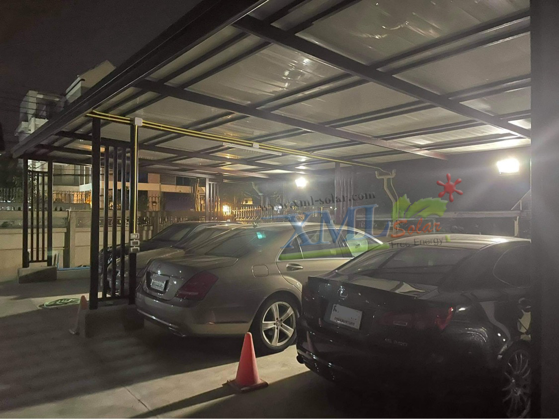 ไฟสปอตไลท์โซล่าเซลล์ 100 Watt กล่องสีน้ำตาล (เปิดได้ 3 แสง)