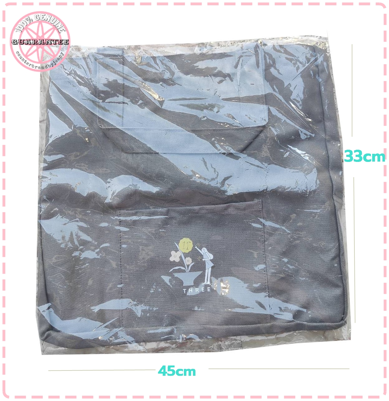 THREE 11th Anniversary Shoulder Tote Bag กระเป๋าผ้า สะพายไหล่ กระเป๋าโท๊ท (พร้อมส่ง)