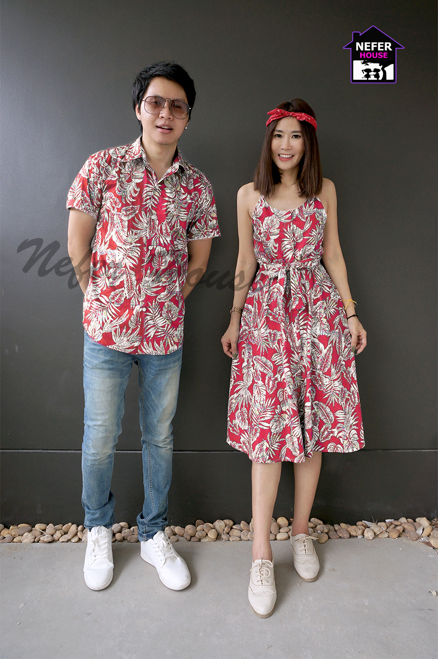 เสื้อคู่ลายดอก แต่งตัวไปทะเล