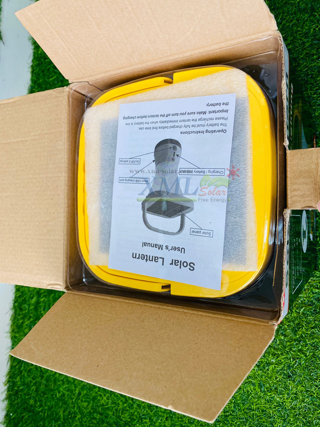 โคมไฟตะเกียงโซล่าเซลล์ (สีเหลือง) (แสง : ขาว)