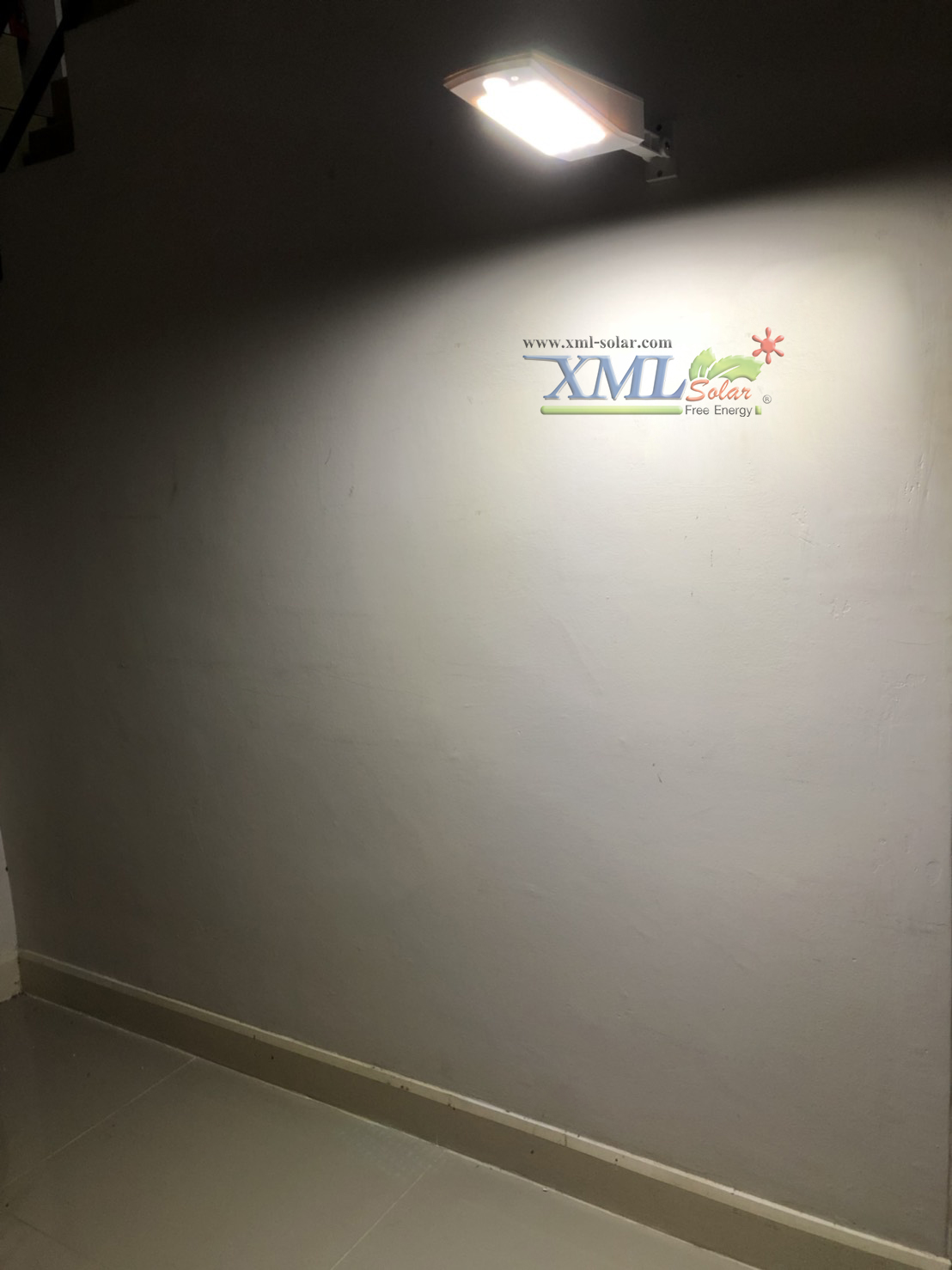 โคมไฟกิ่งโซล่าเซลล์ 48 SMD LED + Motion สีขาว (แสง ขาว)