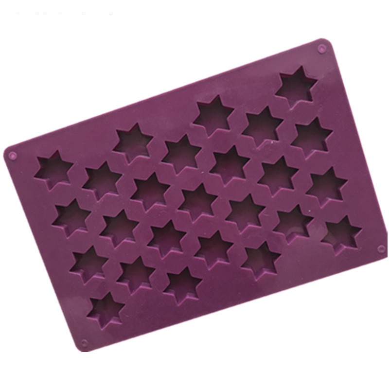 แม่พิมพ์ซิลิโคน พิมพ์สบู่ พิมพ์วุ้น พิมพ์ขนม รูปดาว 25 ช่อง(สีม่วง)