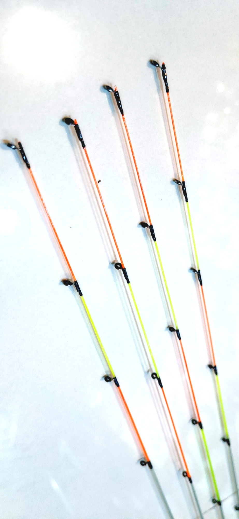 คันเบ็ดตกปลา ตกกุ้ง แบบ 2 ท่อน ปลายไฟเบอร์ สีสะท้อนแสง