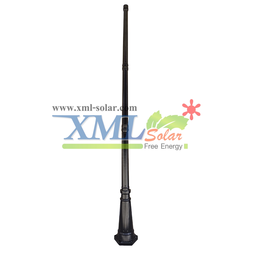 เสาไฟสนาม อะลูมิเนียม+เหล็กชุบดำ สูง 2.8 เมตร