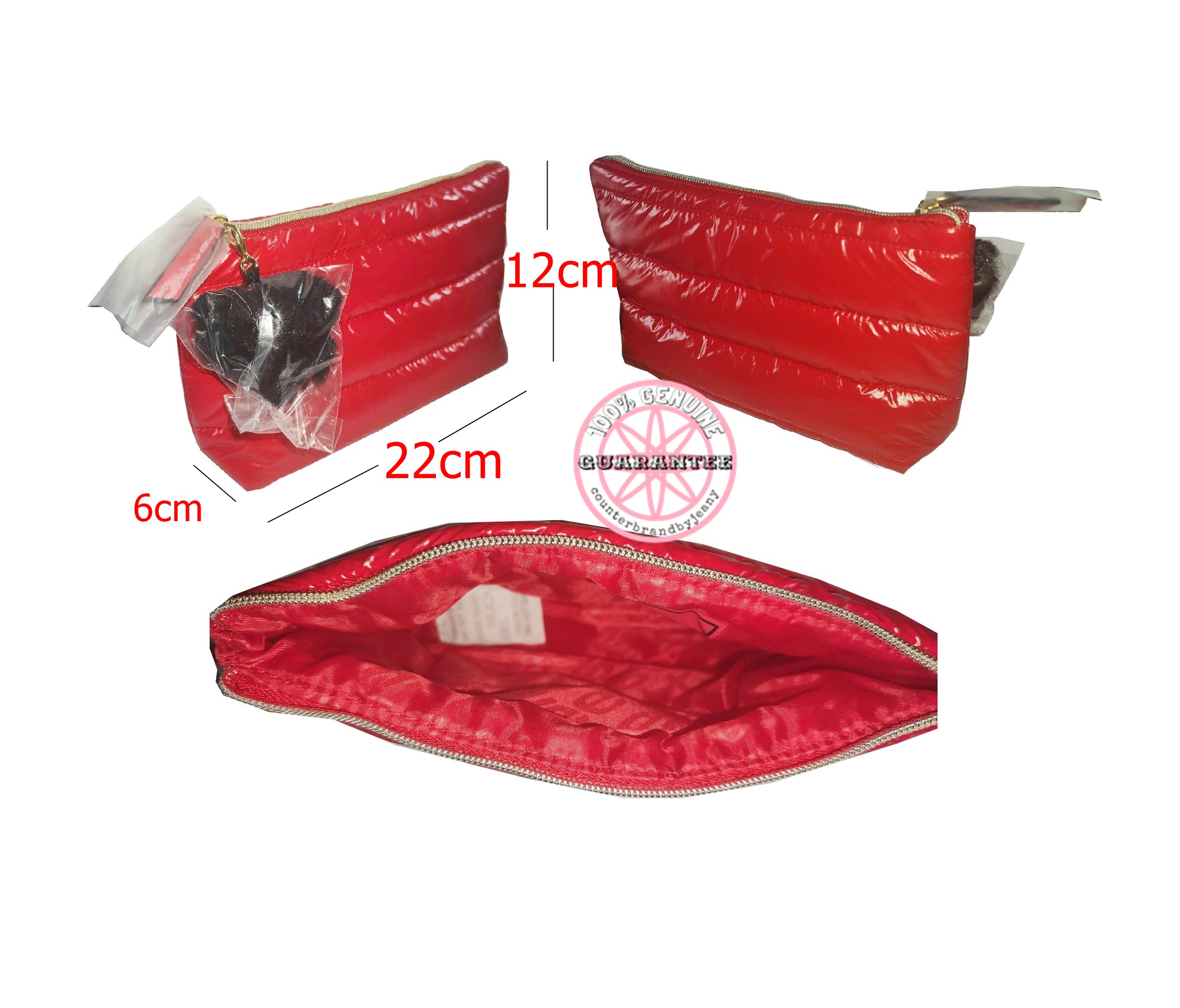 กระเป๋าเครื่องสำอางสีแดง แนวสปอร์ต ESTEE LAUDER Red Padded Pouch (พร้อมส่ง)