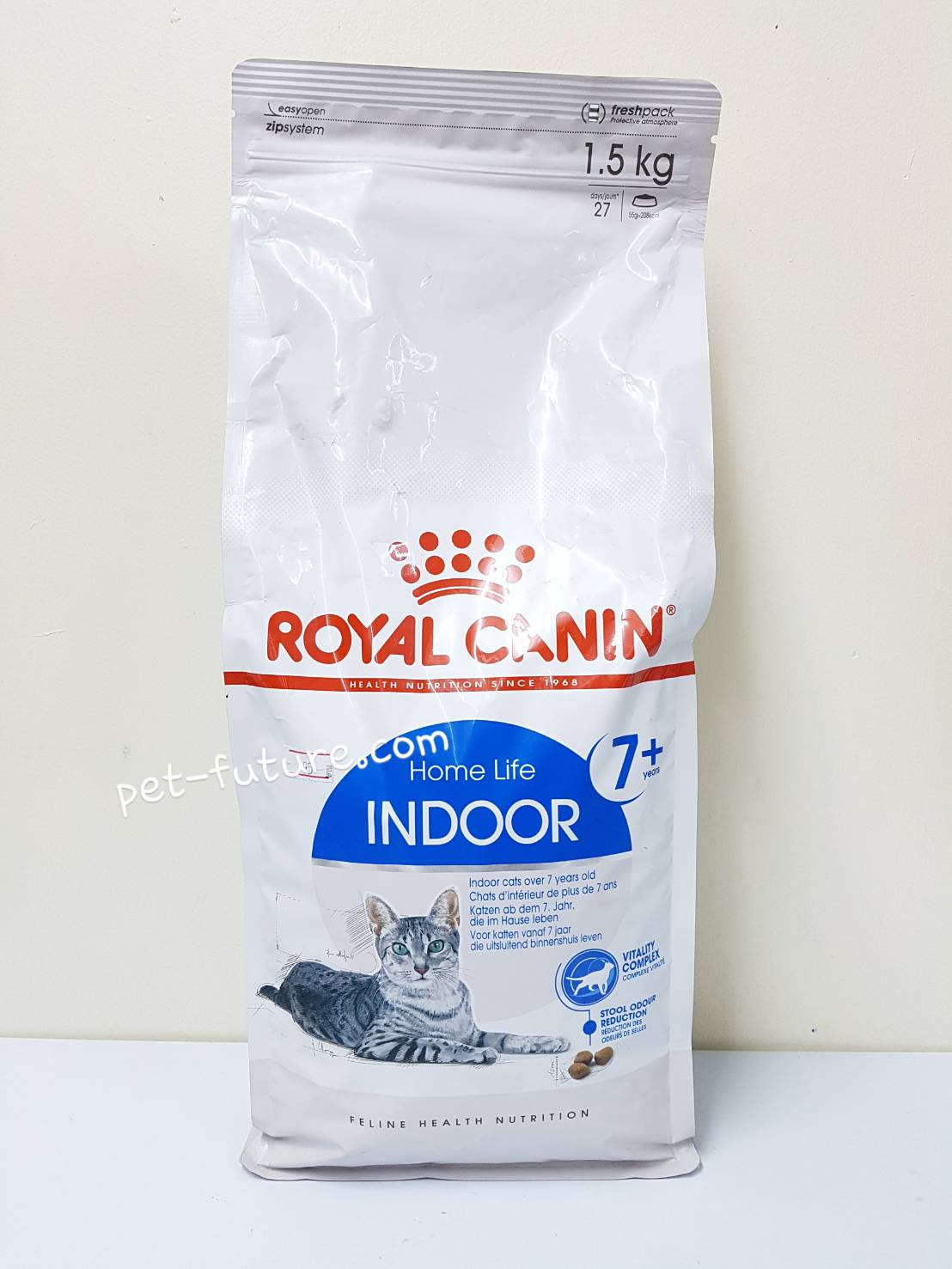 Royal canin Indoor 7+ ขนาด1.5 kg.. สูตรแมวโตอาศัยอยู่ในบ้าน