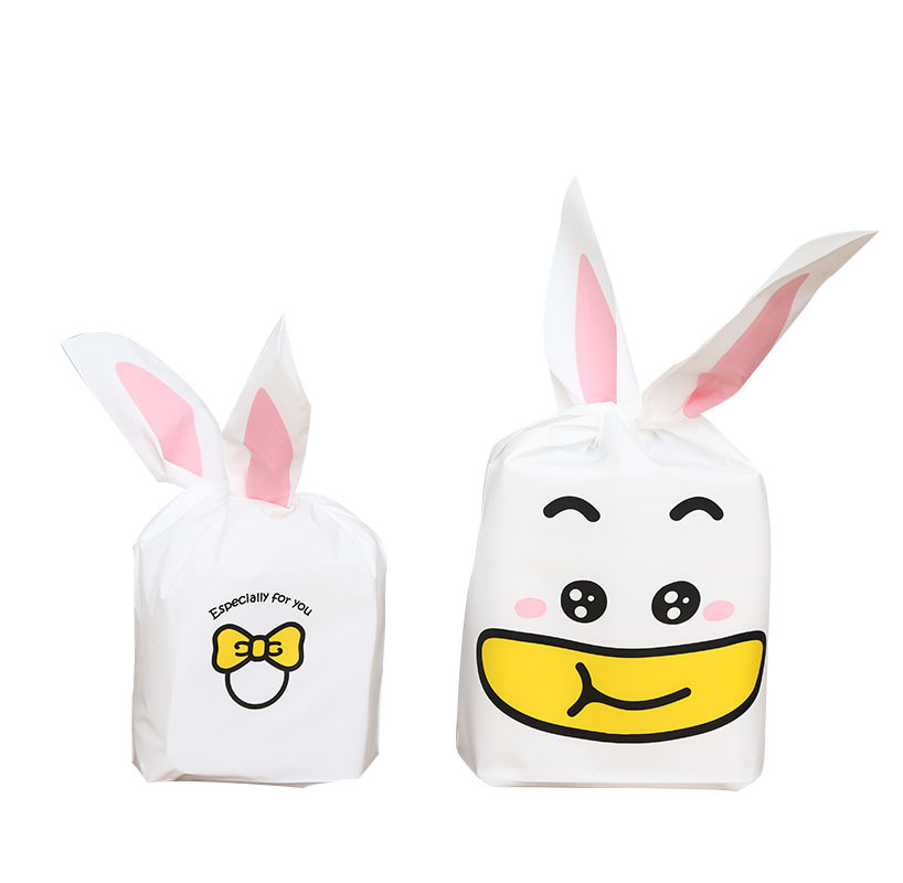 ถุงหูกระต่าย รูปเป็ด 50 ใบ/ห่อ (Size : 13.5*22+6 cm.)