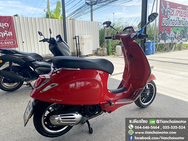 ★ฟรีดาวน์★VESPA SPRINT125IGET ABS ปี66 สีแดง ชุดสีสวยเป๊ะ วิ่งเพียง 9900 กิโล เครื่องเดิมดี ขับขี่คล่องตัว ราคา 79,900
