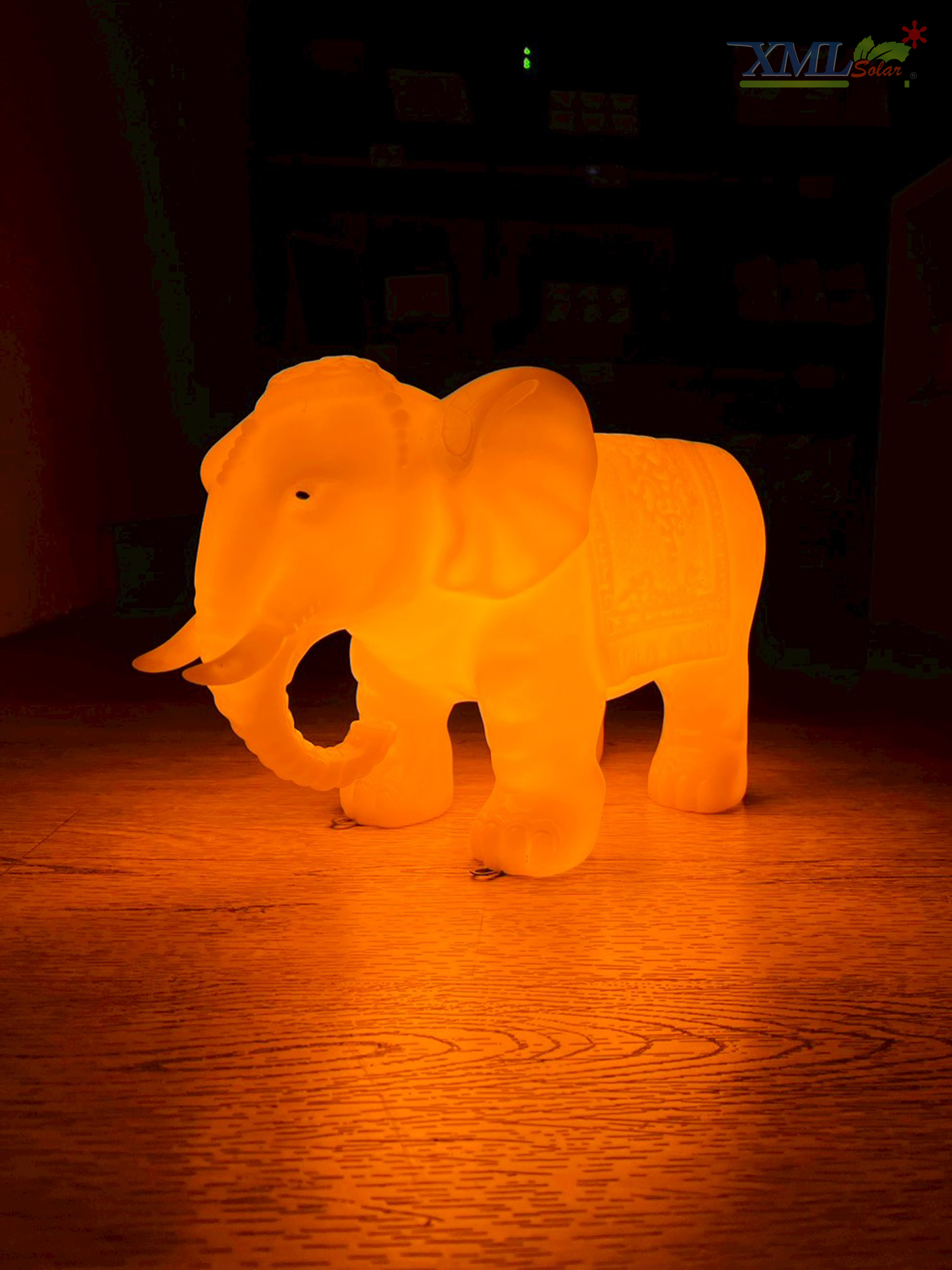 ไฟตุ๊กตาโซล่าเซลล์ ประดับสวน รูปช้าง รุ่น JD-DX88 (เปิดได้ 2 แสง)