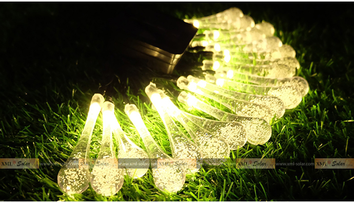ไฟกระพริบโซล่าเซลล์ รูป หยดน้ำ 30 ชิ้น (เเสง : เหลืองวอมไวท์)