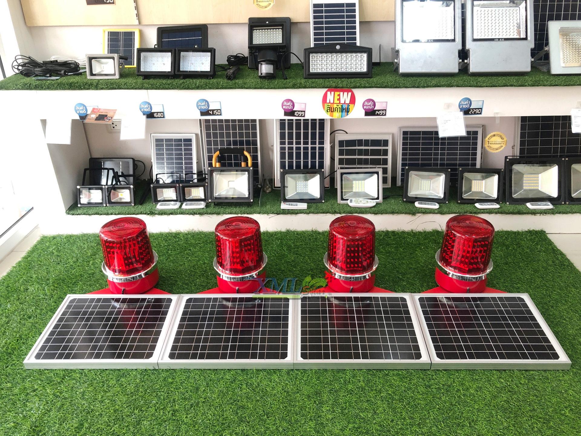 ไฟไซเรนพลังงานแสงอาทิตย์ (แสง : สีแดง) 10 watt