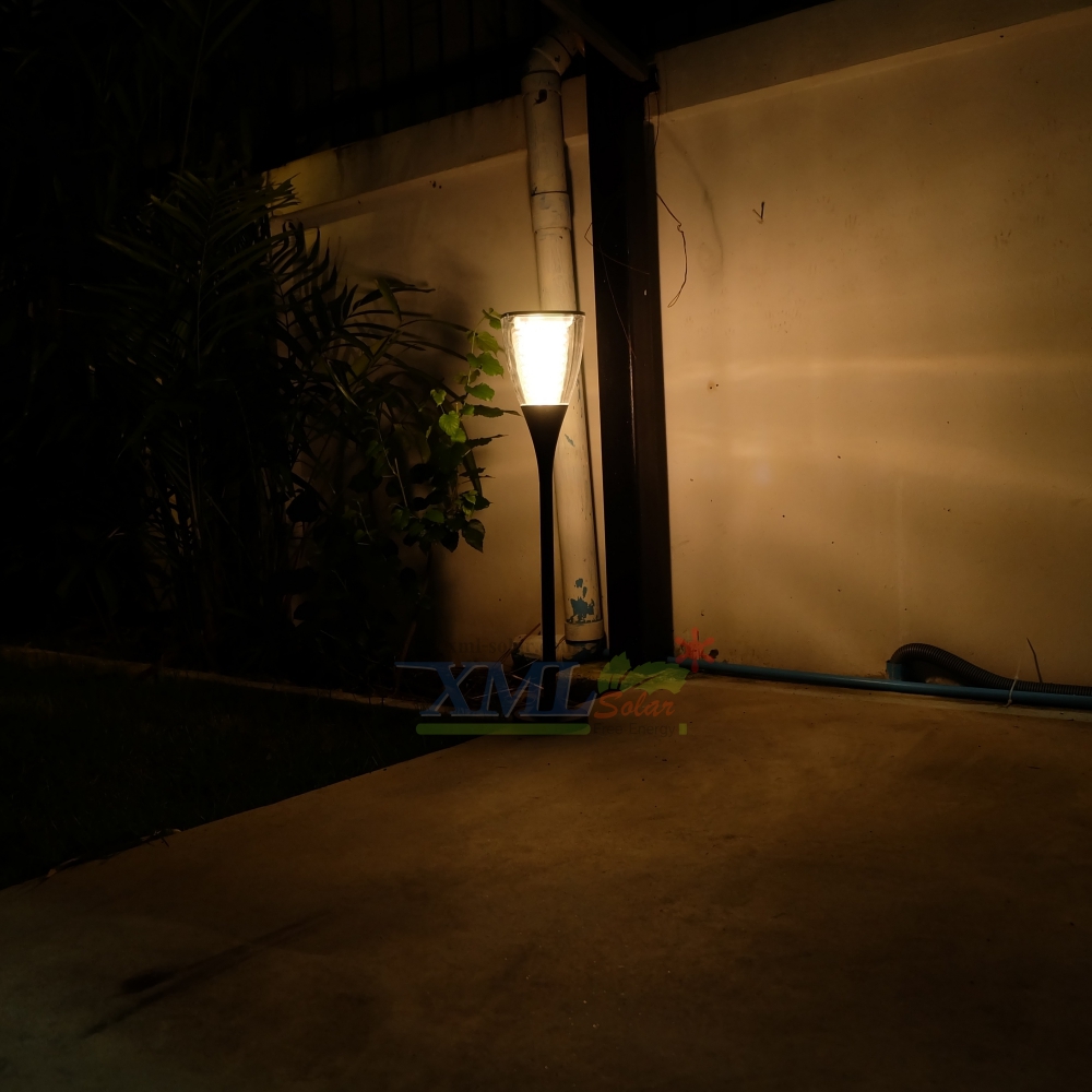 ไฟตั้งพื้นสนามโซล่าเซลล์ ทรงถ้วย (เเสง : เหลืองวอมไวท์)(1 แถม 1)