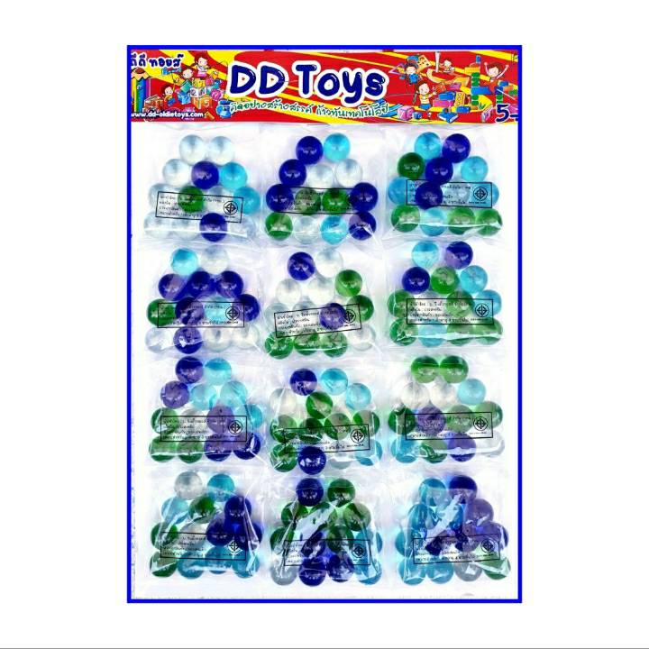 ลูกแก้ว ชนิด แผง ขนาด 16มิล บรรจุ 1แผง/12ถุง มีหลายแบบให้เลือก