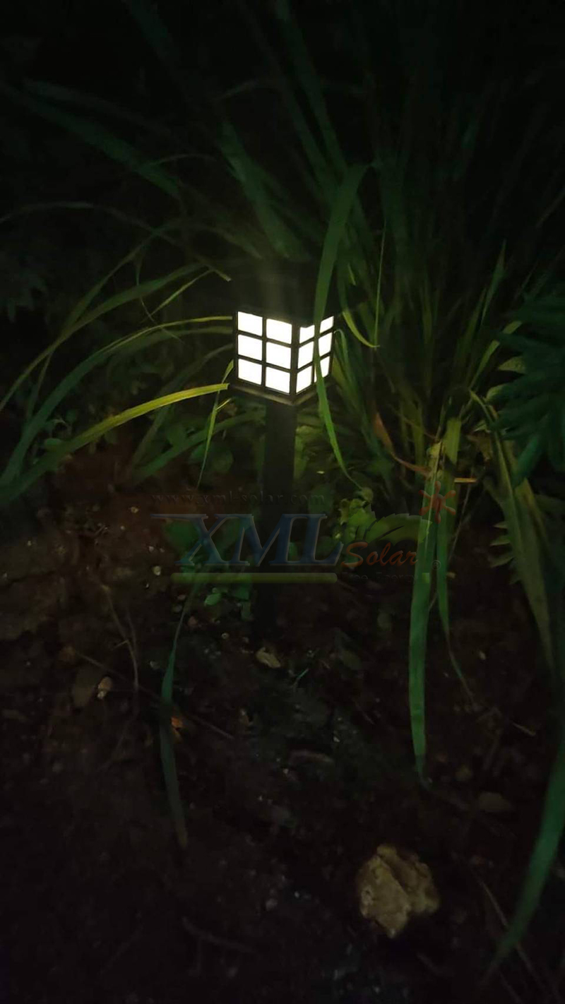ไฟปักสนามโซล่าเซลล์ ทรงญี่ปุ่น 1 led (แสง : เหลืองวอมไวท์) (1 เเถม 1)
