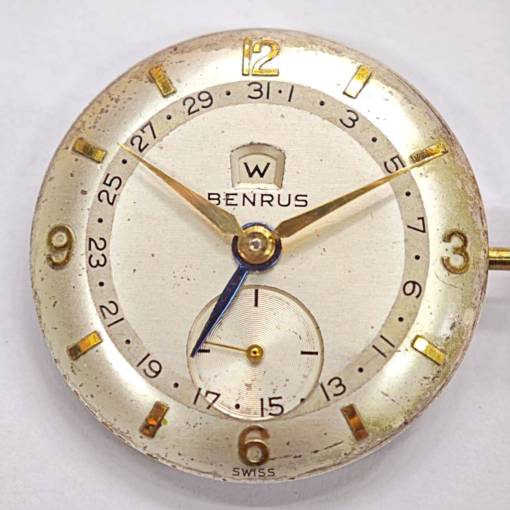 นาฬิกาเก่า BENRUS POINTER DATE ไขลาน