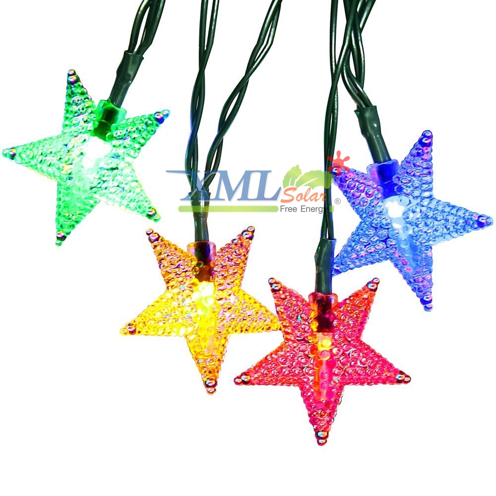 ไฟกระพริบโซล่าเซลล์ ทรงดาว 30 ดวง (เเสง : หลากสี)