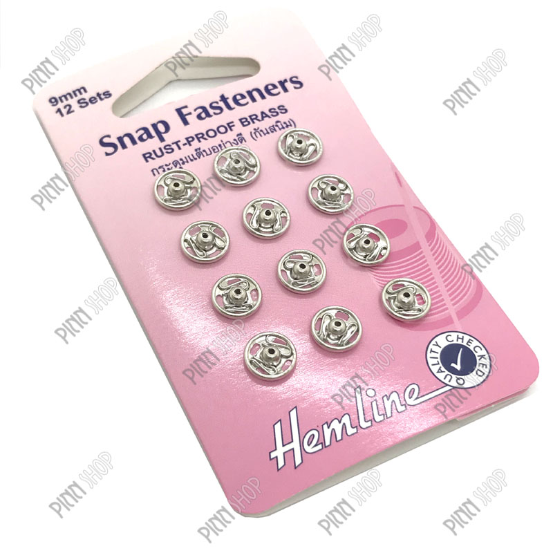 กระดุมแต๊บสีเงิน ขนาด 9 มม.