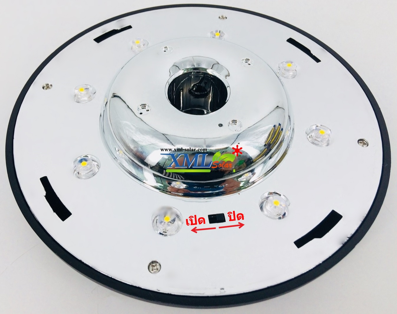 ไฟปักสนามโซล่าเซลล์ 8 Super SMD LED (แบบกลม) สูง 80 ซม. (เเสง : เหลืองวอมไวท์)