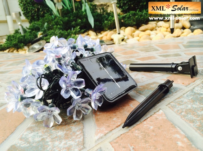 ไฟกระพริบโซล่าเซลล์ รูป ดอกไม้ 50 ดอก (เเสง : ผสม 4 สี)