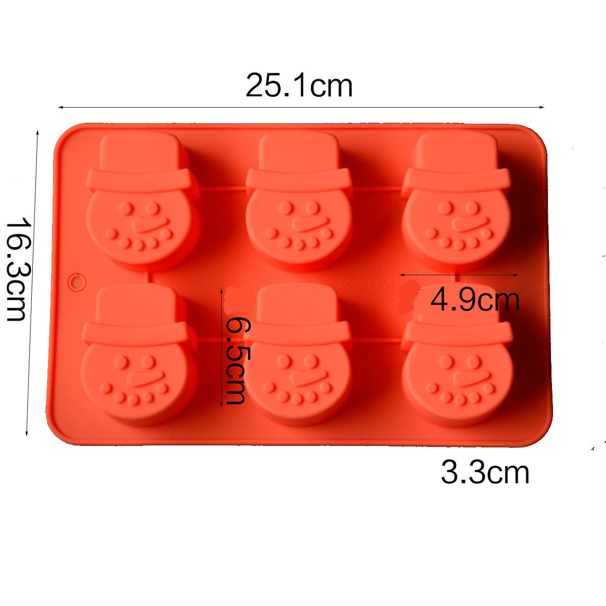 แม่พิมพ์ซิลิโคน พิมพ์สบู่ พิมพ์วุ้น พิมพ์ขนม รูปตุ๊กตาหิมะ 6 ช่อง