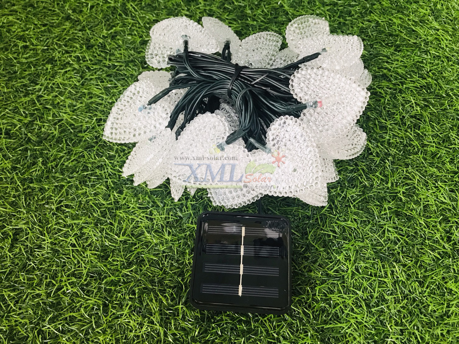 ไฟกระพริบโซล่าเซลล์ ทรงหัวใจ 50 ดวง (เเสง : หลากสี)