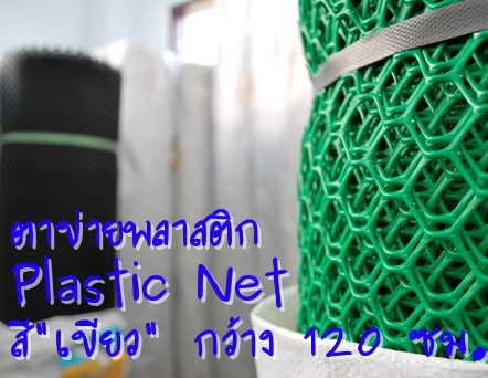 ตาข่ายพลาสติก สูตรพิเศษทนสารเคมี สีเขียว หน้ากว้าง 120 เซนติเมตร