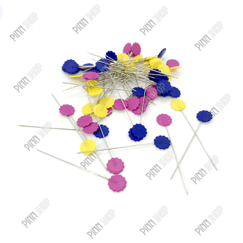 เข็มหมุดหัวแบนรูปดอกไม้