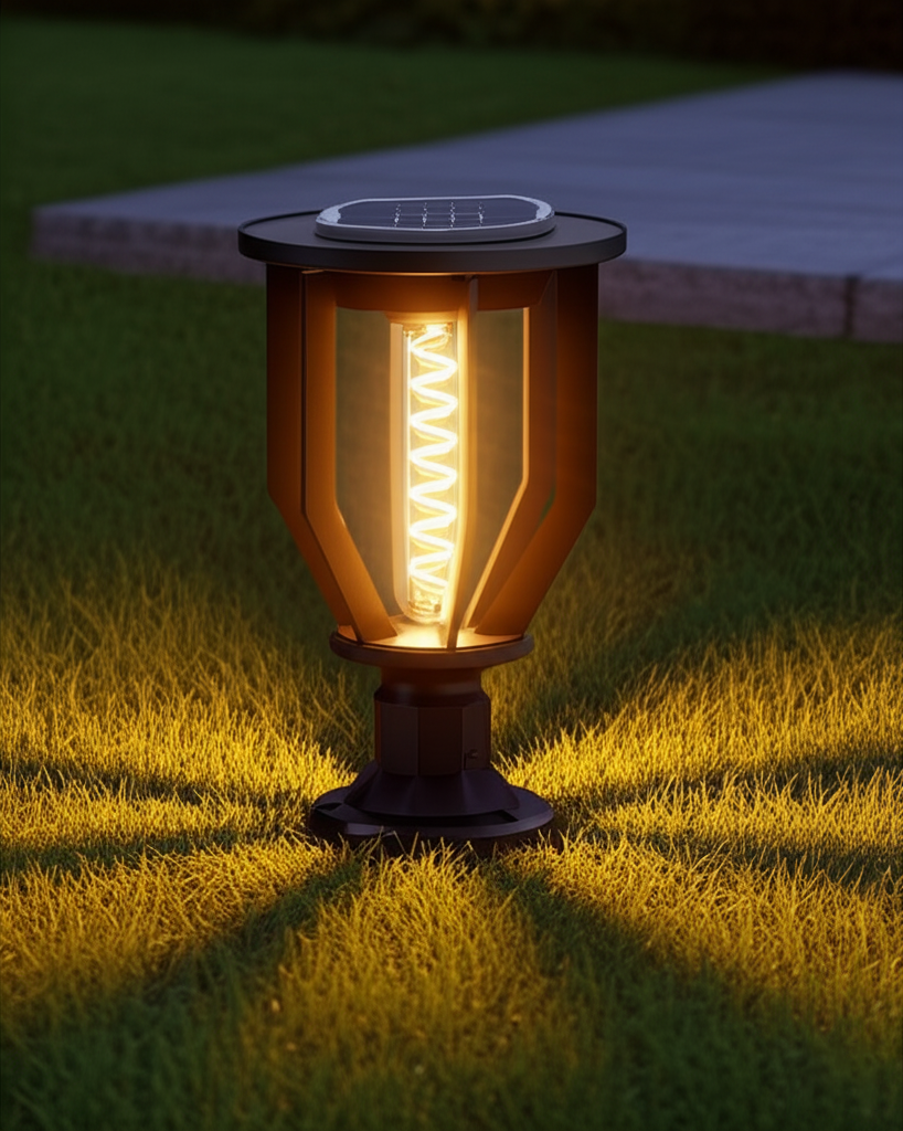 โคมไฟหัวเสาโซล่าเซลล์ LSXML-213A รุ่นฮอตดอก (แสง : เหลืองวอมไวท์)