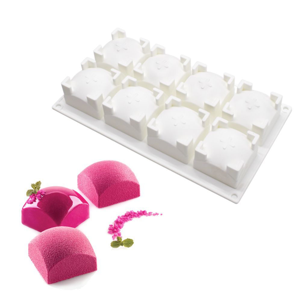 โมล(Mold) แม่พิมพ์ซิลิโคน ทำวุ้น ขนม สบู่ งานdiy ทรงสี่เหลี่ยมหน้านูน 8 ช่อง (100 G.)