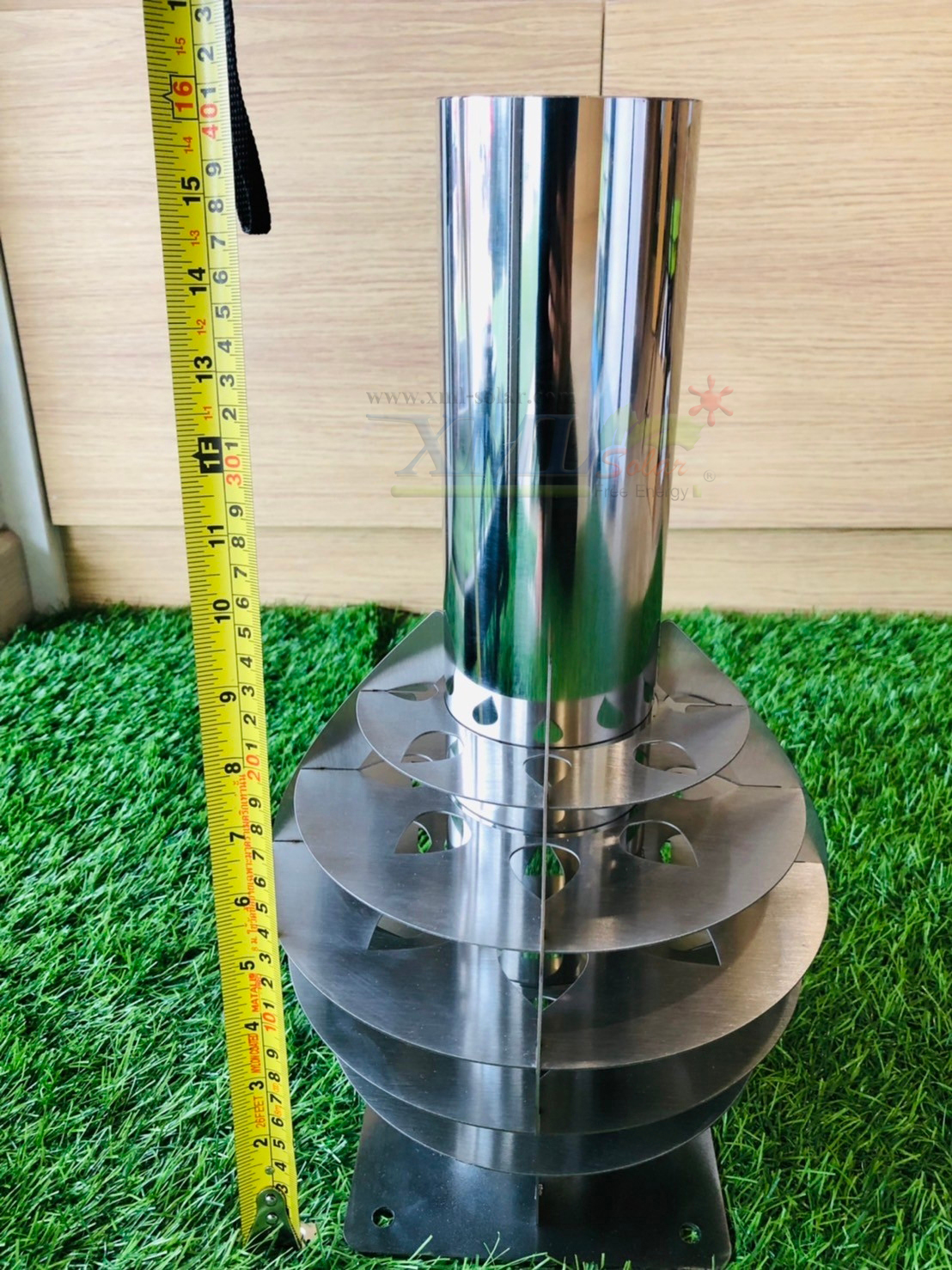 ฐานสวมโคมไฟ UFO ตั้งกำเเพง ปลายเสา 3 นิ้ว (สแตนเลส)