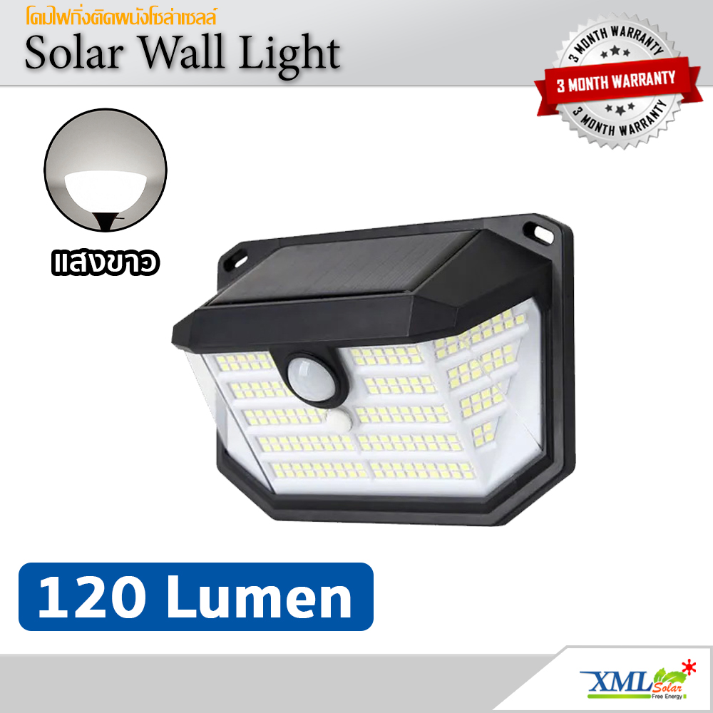 ไฟติดผนังโซล่าเซลล์ MD-1003 รุ่น 120 Lumen (เเสง : ขาว)