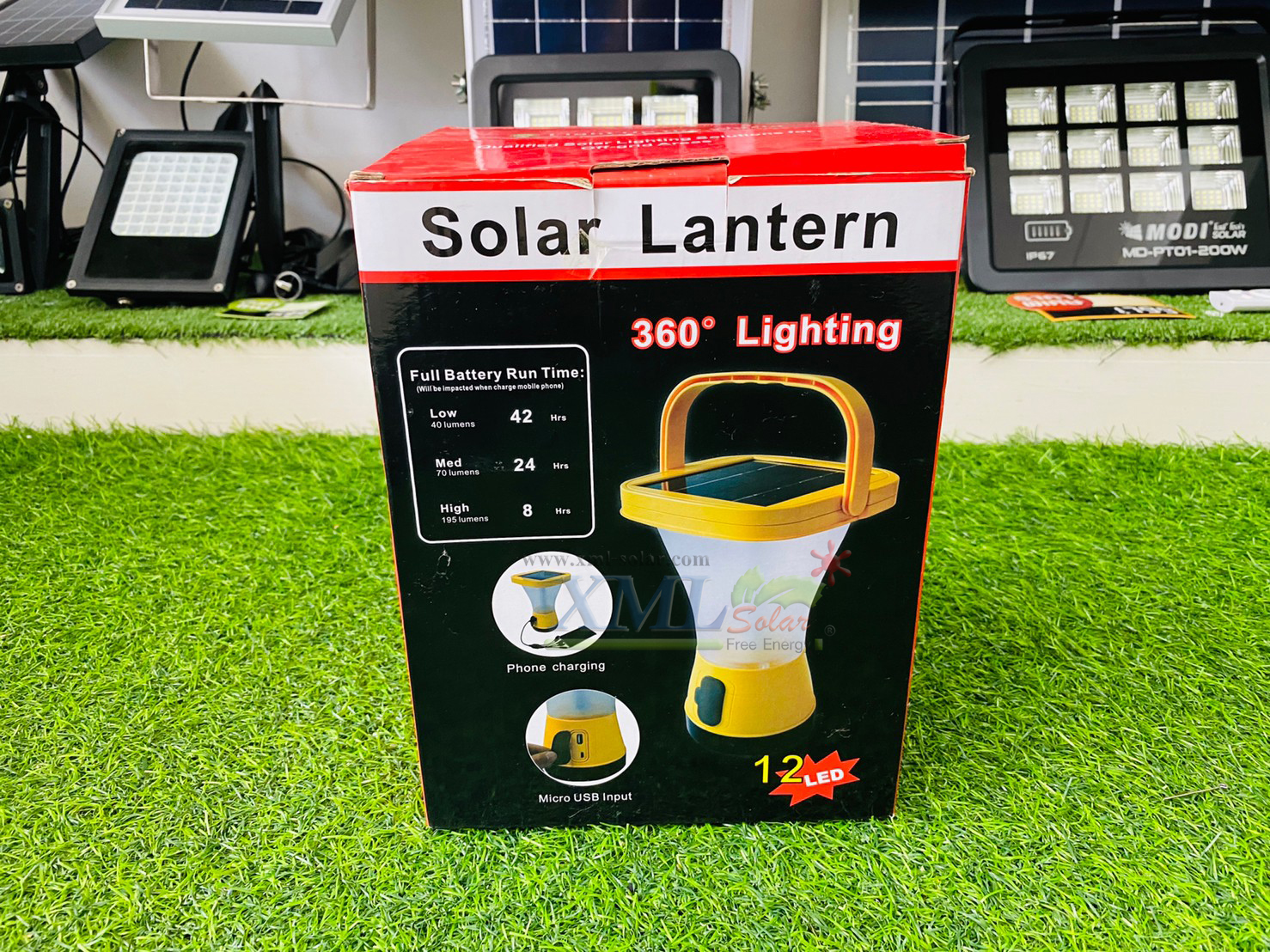 โคมไฟตะเกียงโซล่าเซลล์ (สีเหลือง) (แสง : ขาว)