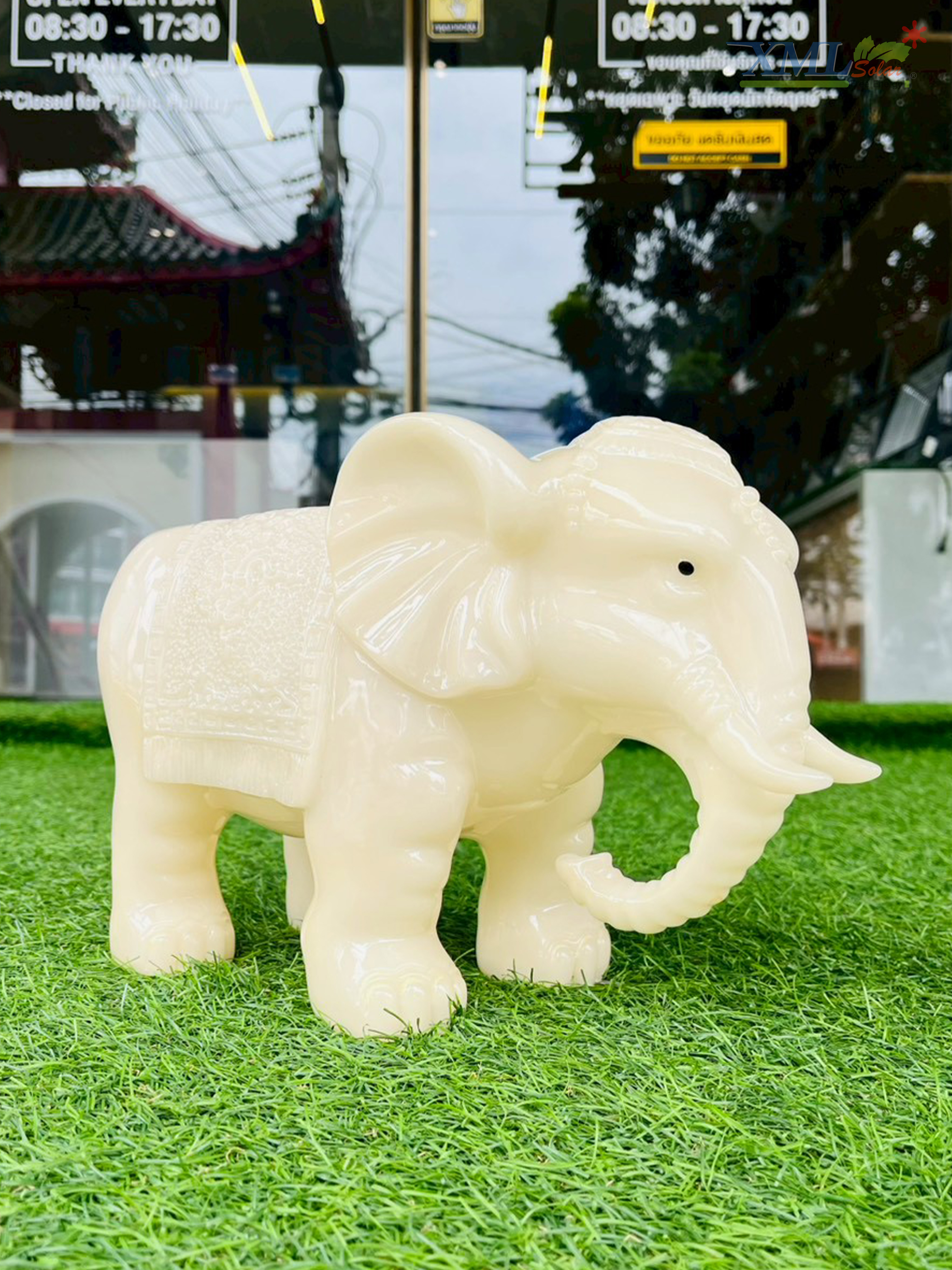 ไฟตุ๊กตาโซล่าเซลล์ ประดับสวน รูปช้าง รุ่น JD-DX88 (เปิดได้ 2 แสง)